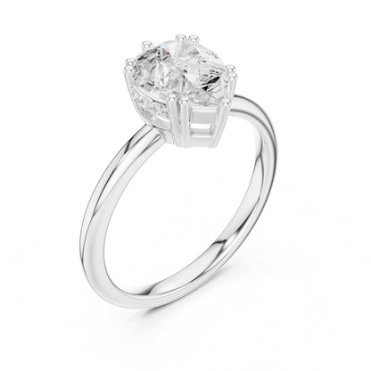 Pear Hidden Halo Lab Grown Diamond Engagement Ring