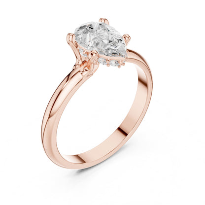 Pear Hidden Halo Lab Grown Diamond Engagement Ring