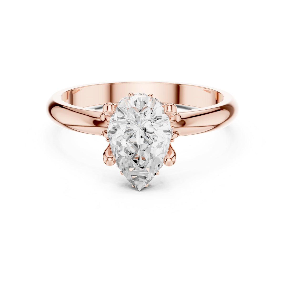 Pear Hidden Halo Lab Grown Diamond Engagement Ring