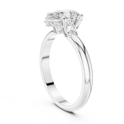 Pear Hidden Halo Lab Grown Diamond Engagement Ring
