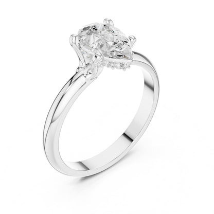 Pear Hidden Halo Lab Grown Diamond Engagement Ring