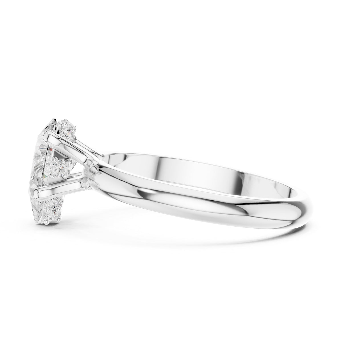 Pear Hidden Halo Lab Grown Diamond Engagement Ring