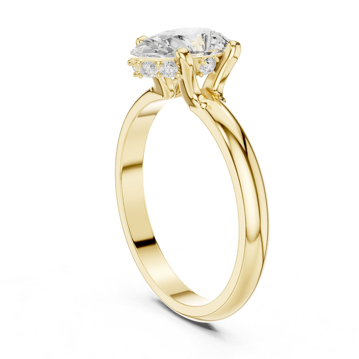Pear Hidden Halo Lab Grown Diamond Engagement Ring