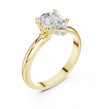 Pear Hidden Halo Lab Grown Diamond Engagement Ring