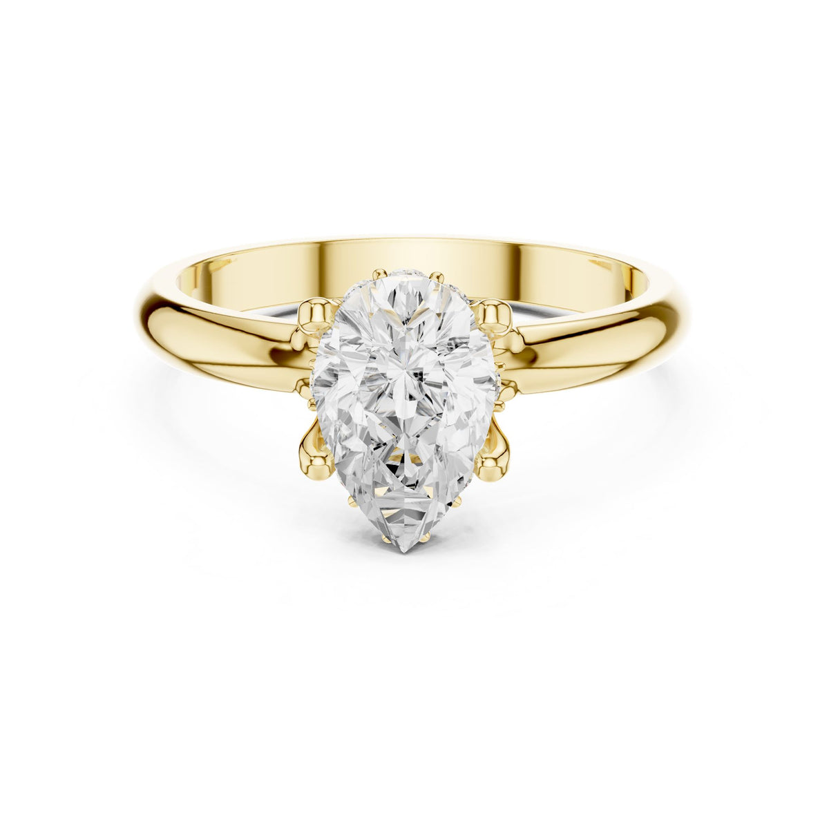 Pear Hidden Halo Lab Grown Diamond Engagement Ring