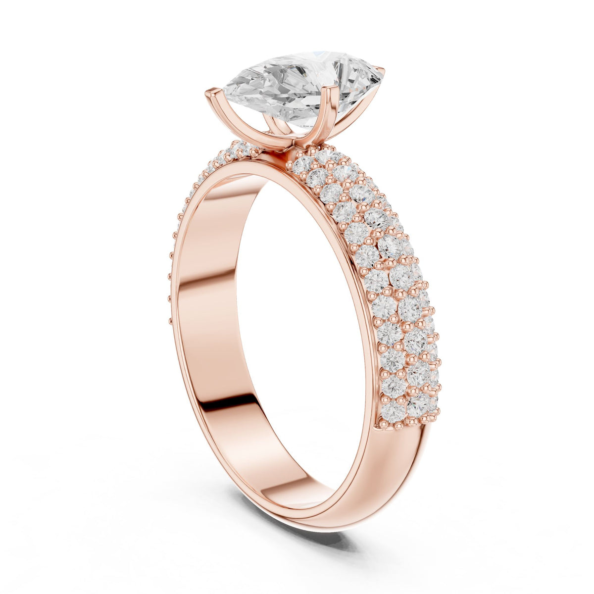 Pear Pave Lab Grown Diamond Engagement Ring