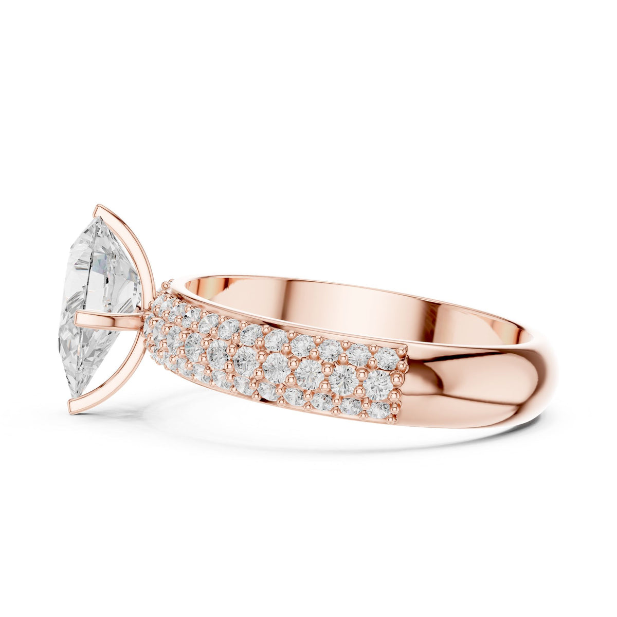 Pear Pave Lab Grown Diamond Engagement Ring