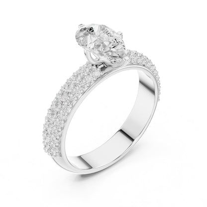 Pear Pave Lab Grown Diamond Engagement Ring