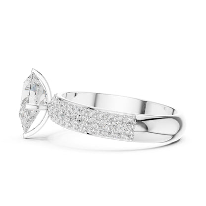 Pear Pave Lab Grown Diamond Engagement Ring