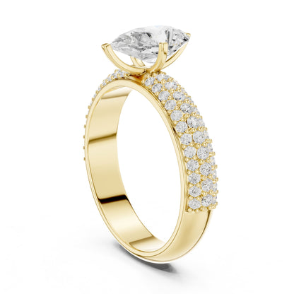 Pear Pave Lab Grown Diamond Engagement Ring