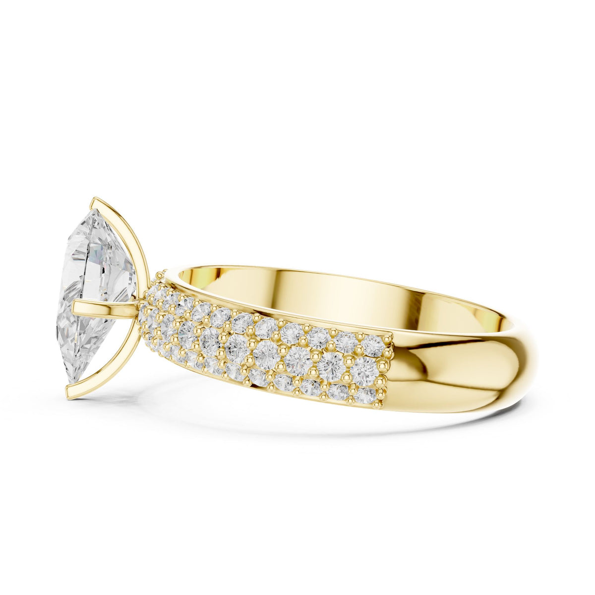 Pear Pave Lab Grown Diamond Engagement Ring