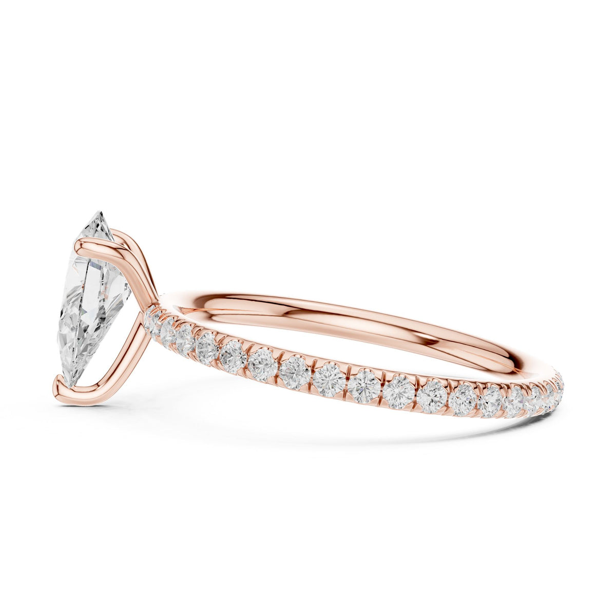 Pear Pave Lab Grown Diamond Engagement Ring