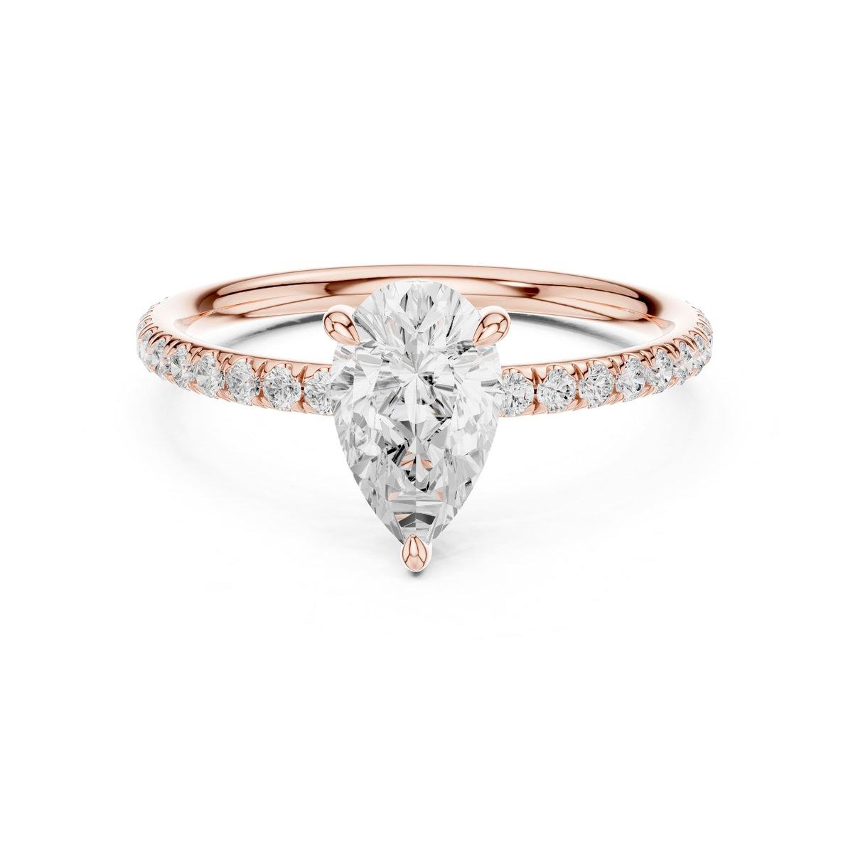 Pear Pave Lab Grown Diamond Engagement Ring
