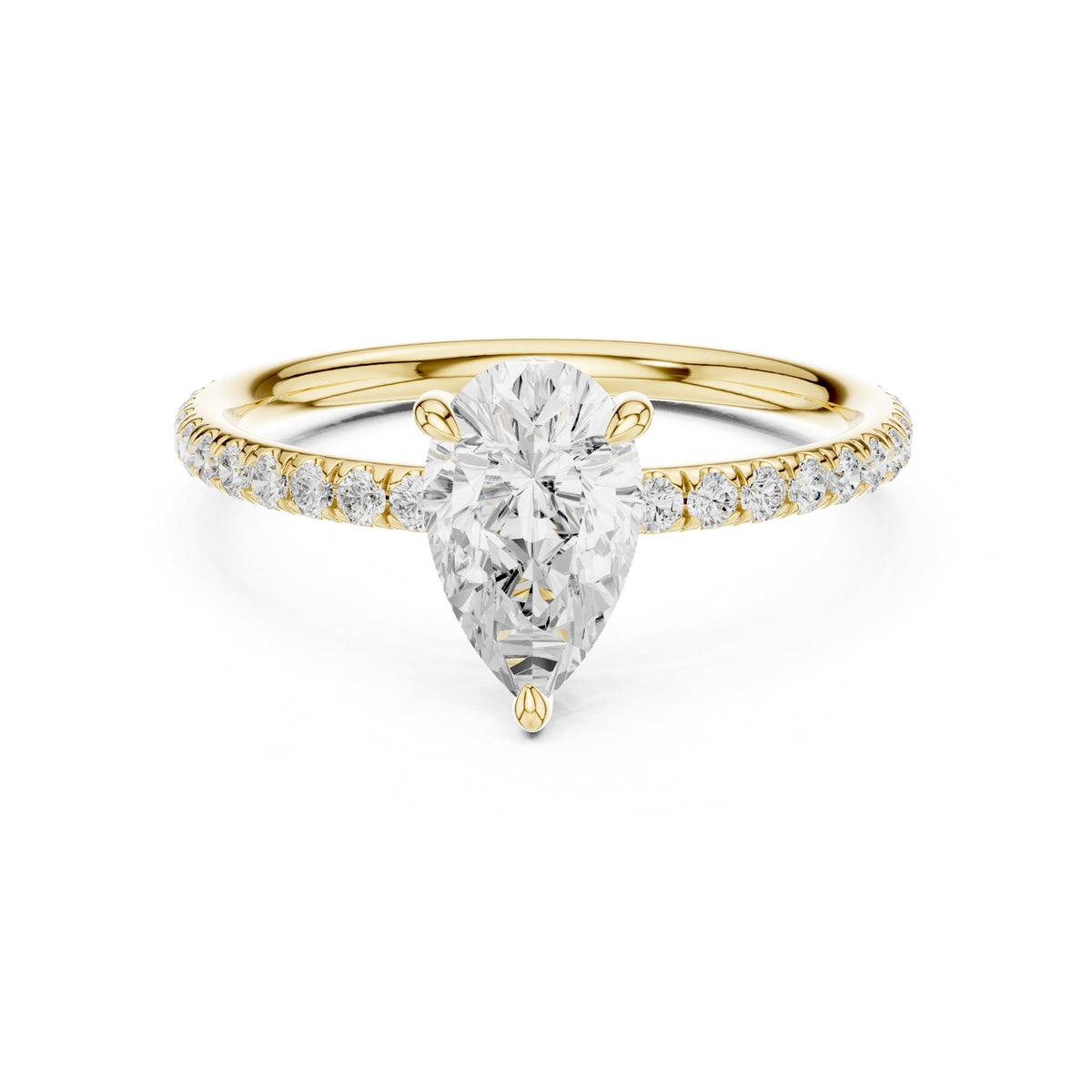 Pear Pave Lab Grown Diamond Engagement Ring