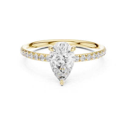 Pear Pave Lab Grown Diamond Engagement Ring