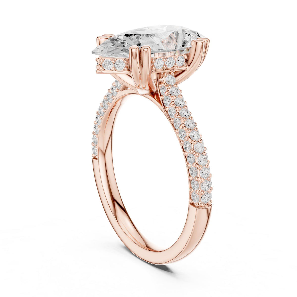 Pear Pave Lab Grown Diamond Engagement Ring