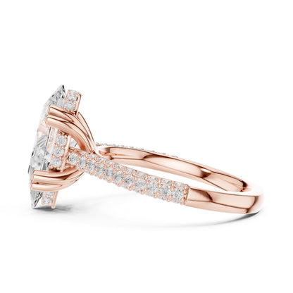 Pear Pave Lab Grown Diamond Engagement Ring