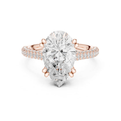 Pear Pave Lab Grown Diamond Engagement Ring