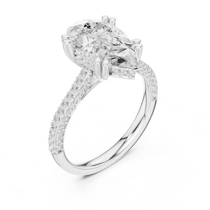 Pear Pave Lab Grown Diamond Engagement Ring