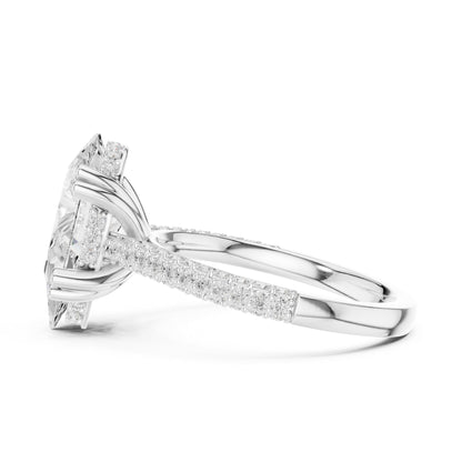 Pear Pave Lab Grown Diamond Engagement Ring