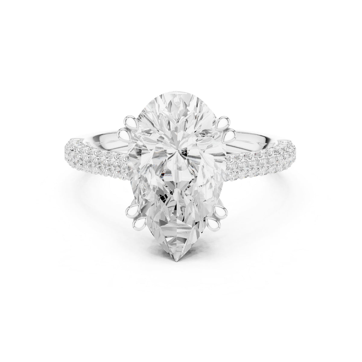 Pear Pave Lab Grown Diamond Engagement Ring