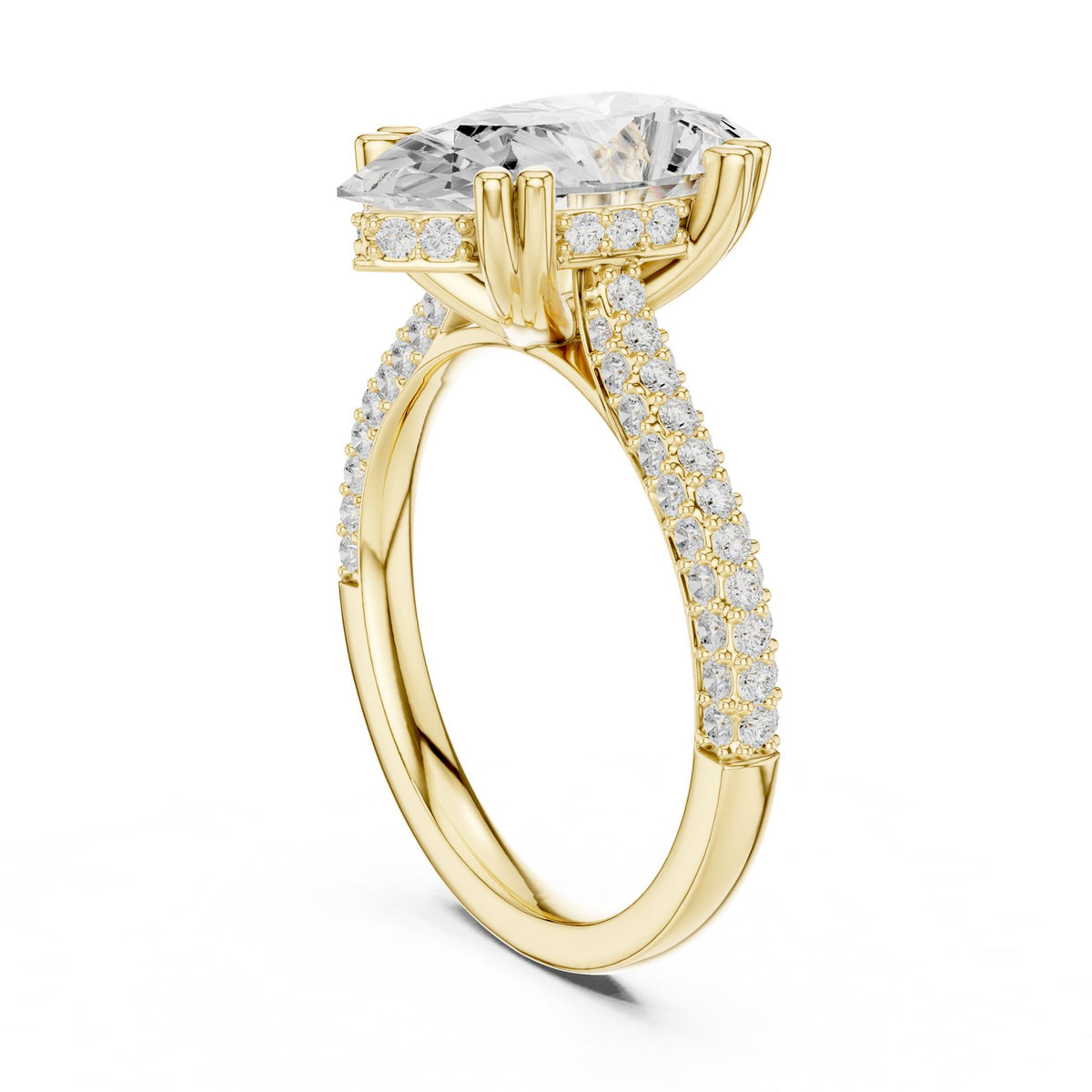 Pear Pave Lab Grown Diamond Engagement Ring