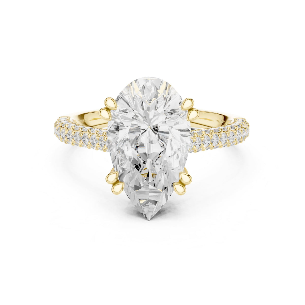 Pear Pave Lab Grown Diamond Engagement Ring