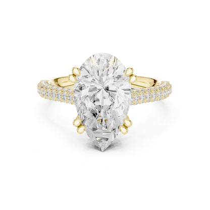 Pear Pave Lab Grown Diamond Engagement Ring