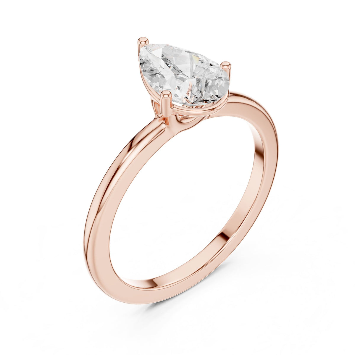 Pear Solitaire Lab Grown Diamond Engagement Ring