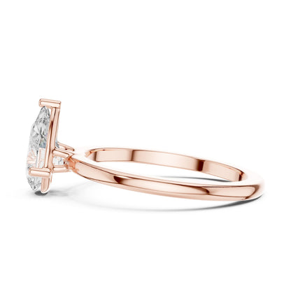 Pear Solitaire Lab Grown Diamond Engagement Ring