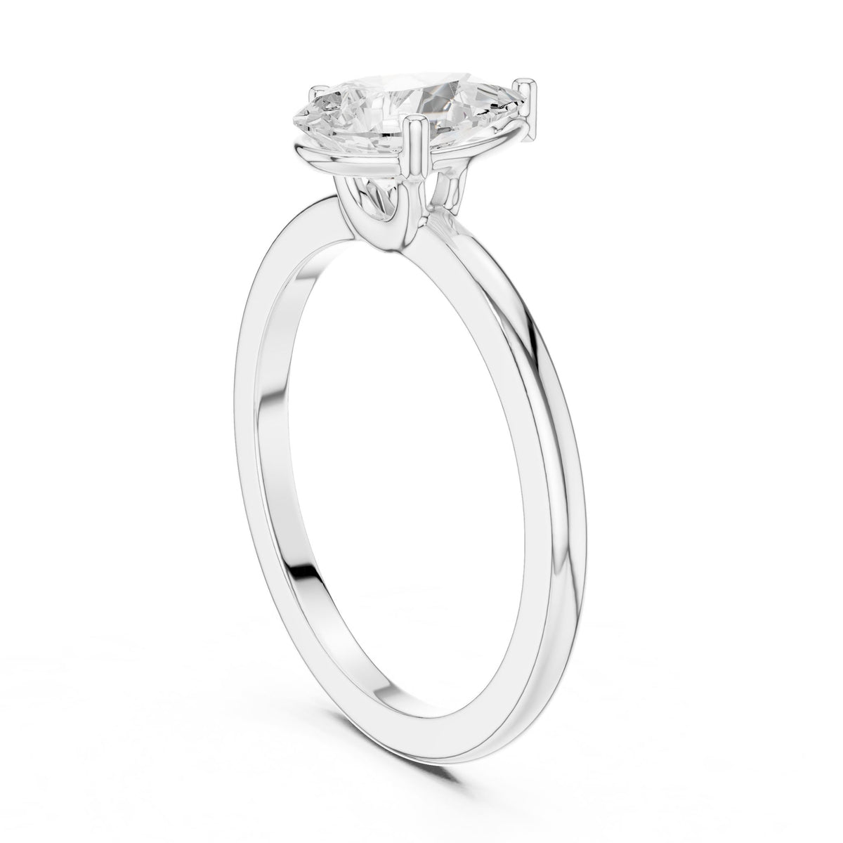 Pear Solitaire Lab Grown Diamond Engagement Ring