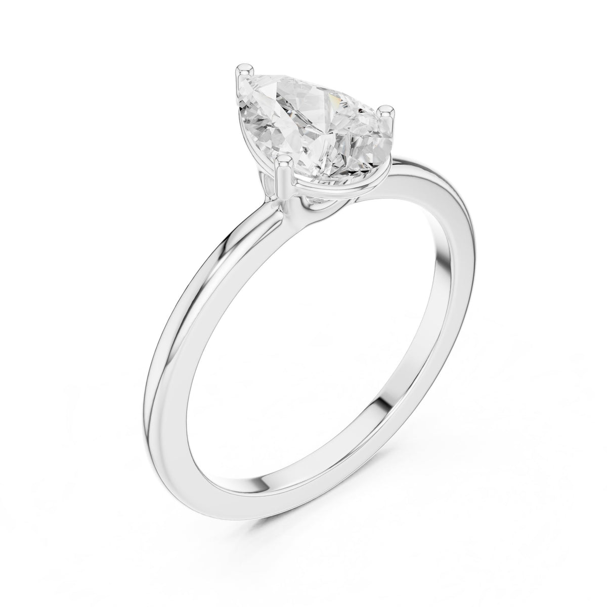 Pear Solitaire Lab Grown Diamond Engagement Ring