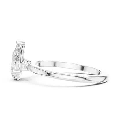 Pear Solitaire Lab Grown Diamond Engagement Ring