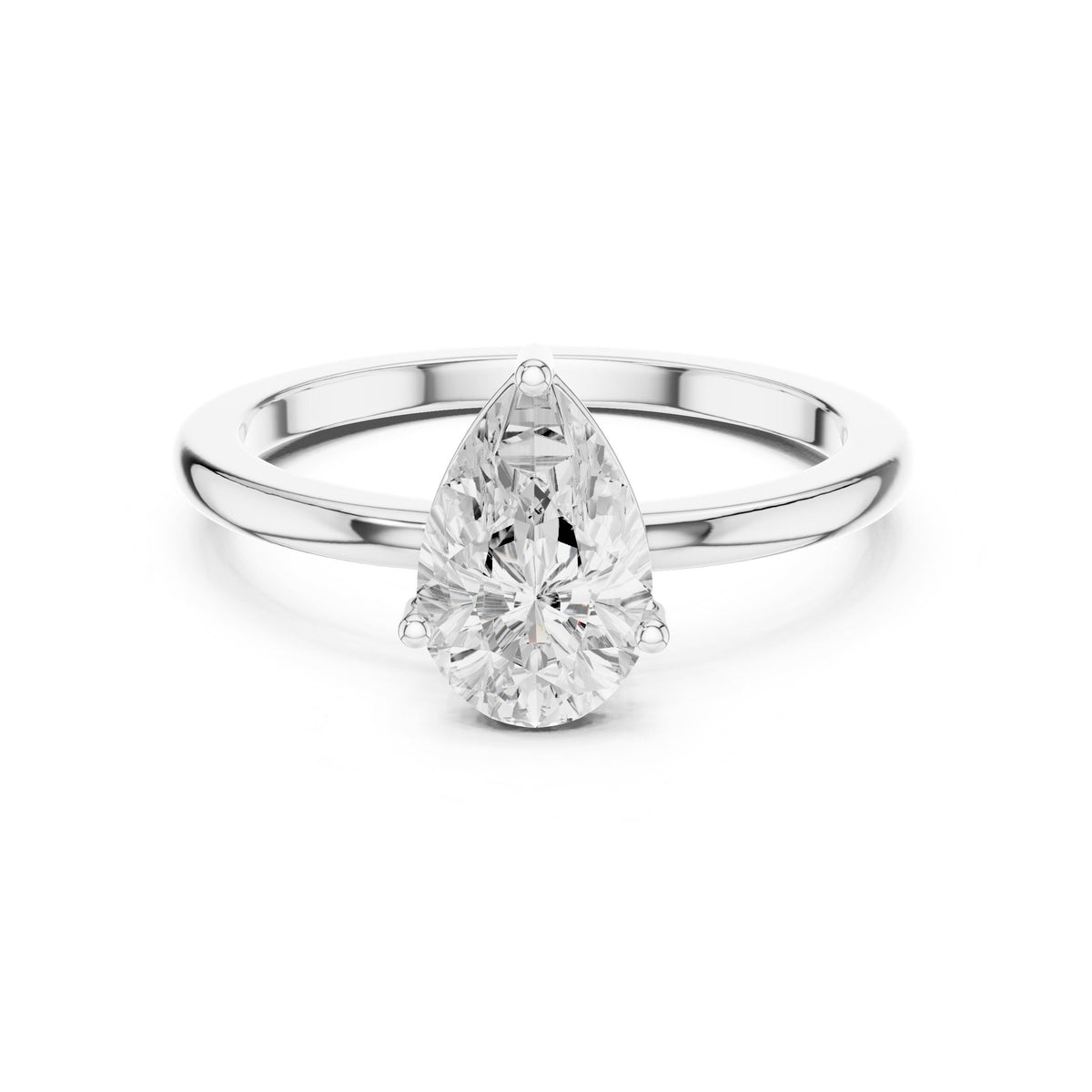 Pear Solitaire Lab Grown Diamond Engagement Ring