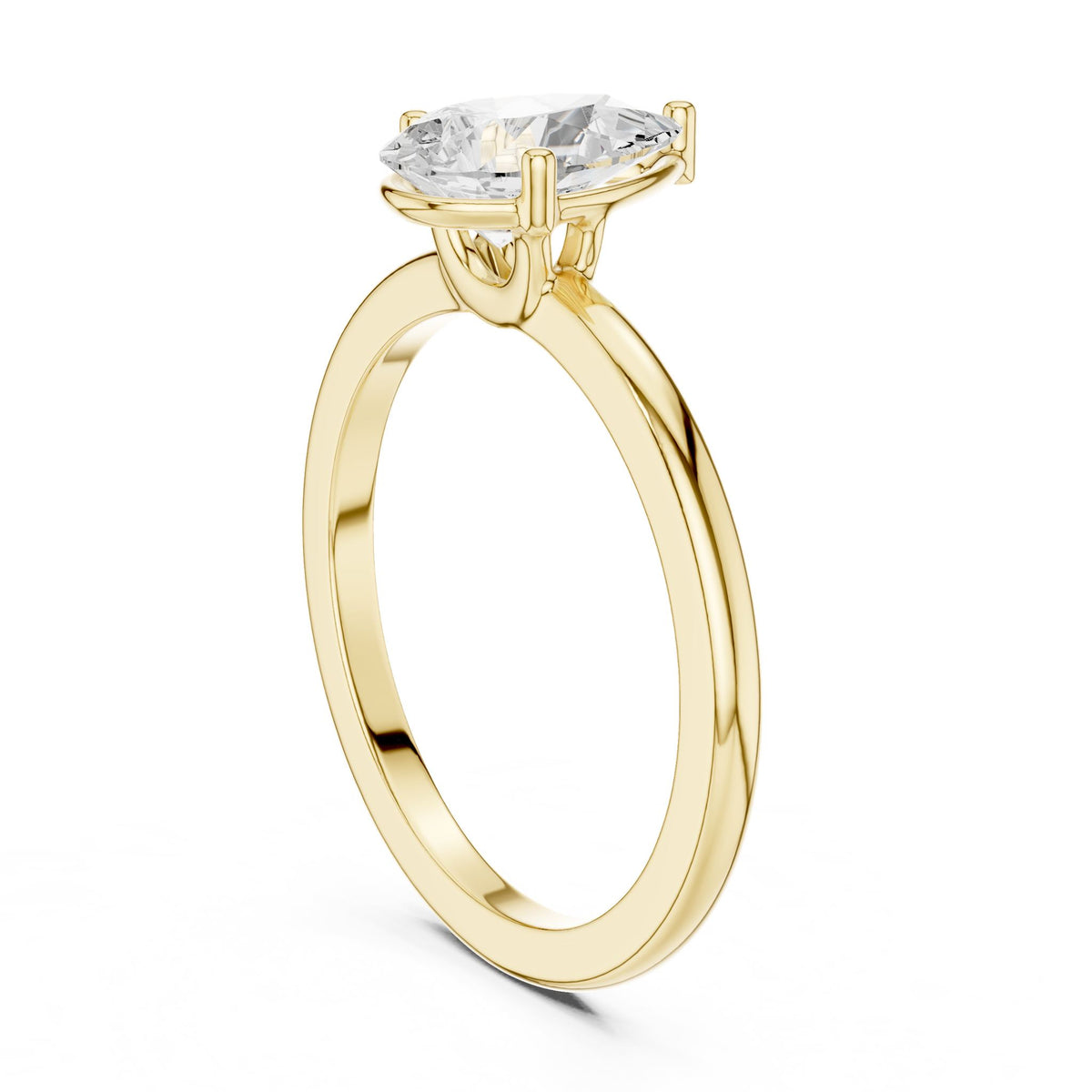 Pear Solitaire Lab Grown Diamond Engagement Ring