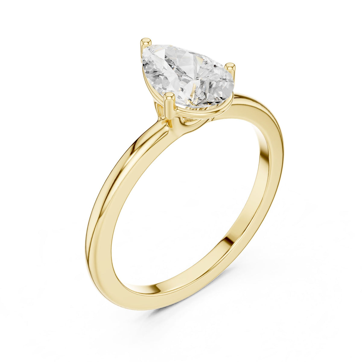 Pear Solitaire Lab Grown Diamond Engagement Ring