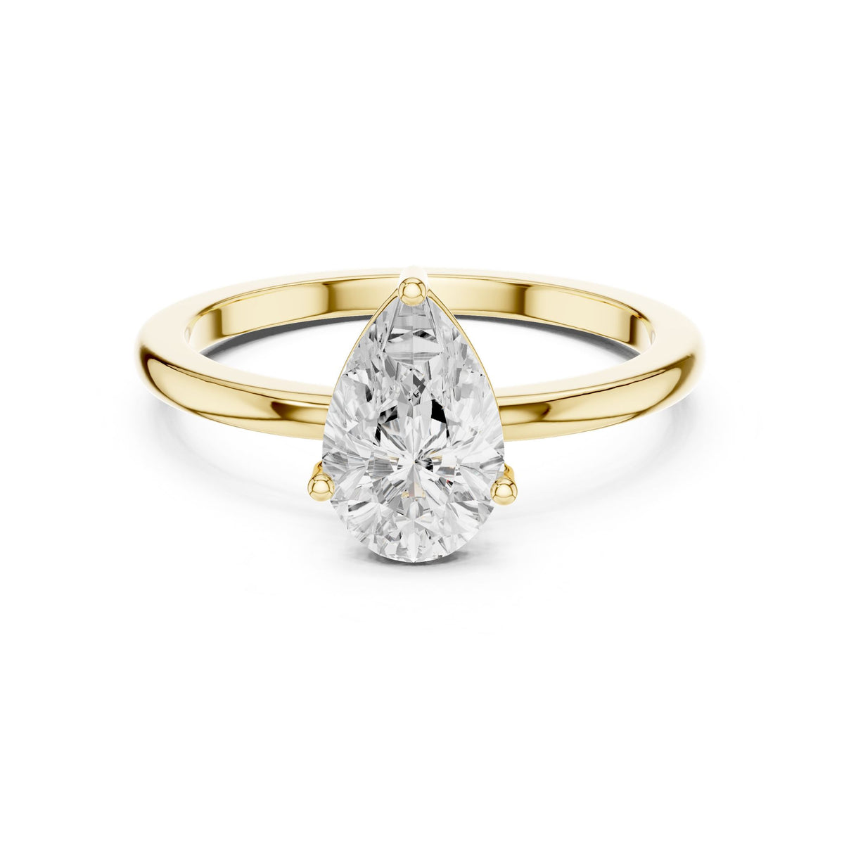 Pear Solitaire Lab Grown Diamond Engagement Ring