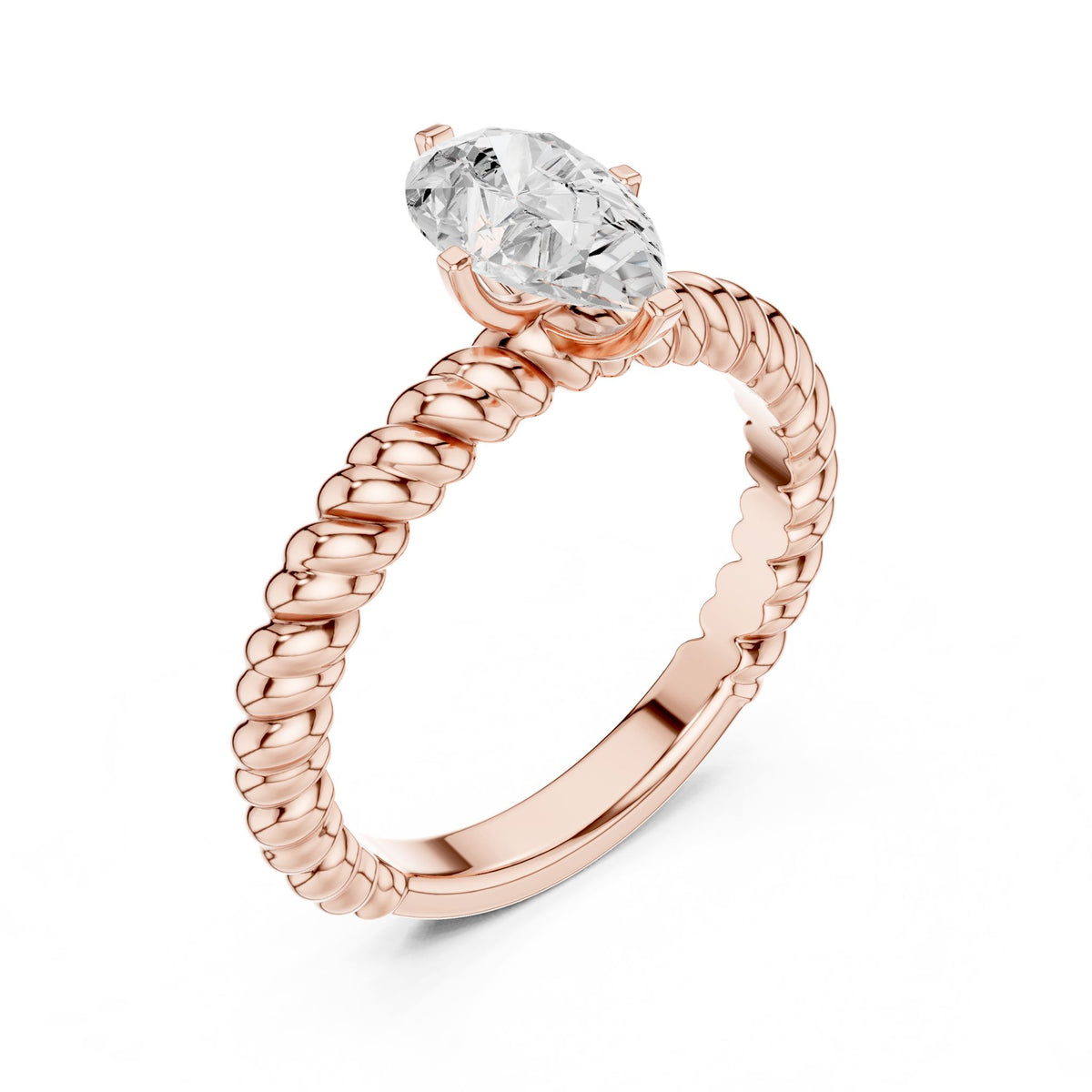 Pear Solitaire Lab Grown Diamond Engagement Ring