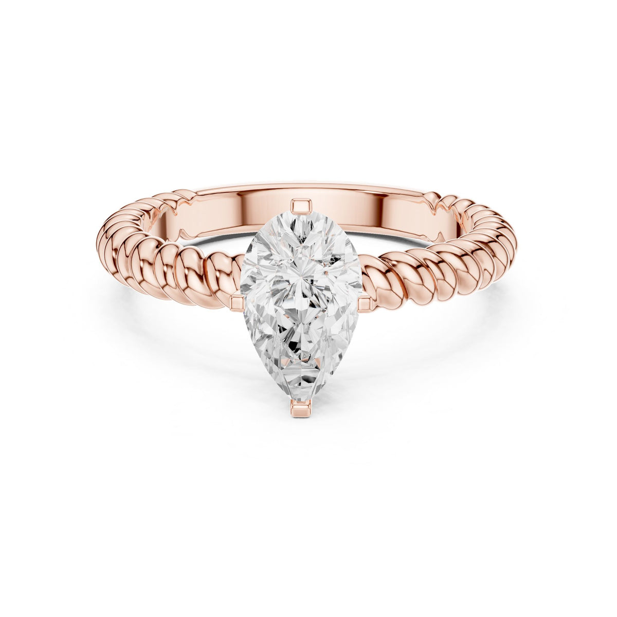 Pear Solitaire Lab Grown Diamond Engagement Ring
