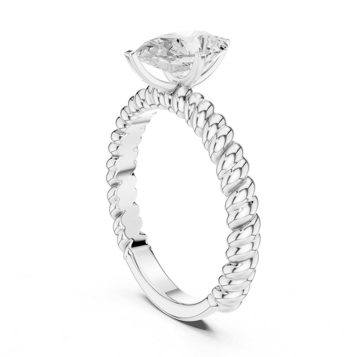 Pear Solitaire Lab Grown Diamond Engagement Ring