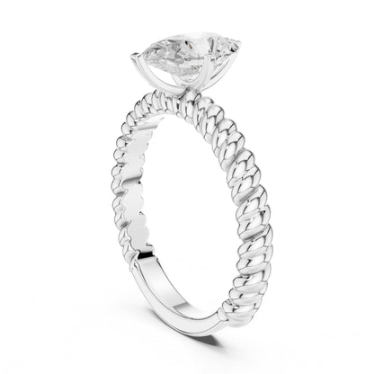 Pear Solitaire Lab Grown Diamond Engagement Ring