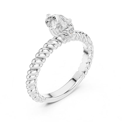 Pear Solitaire Lab Grown Diamond Engagement Ring