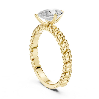 Pear Solitaire Lab Grown Diamond Engagement Ring