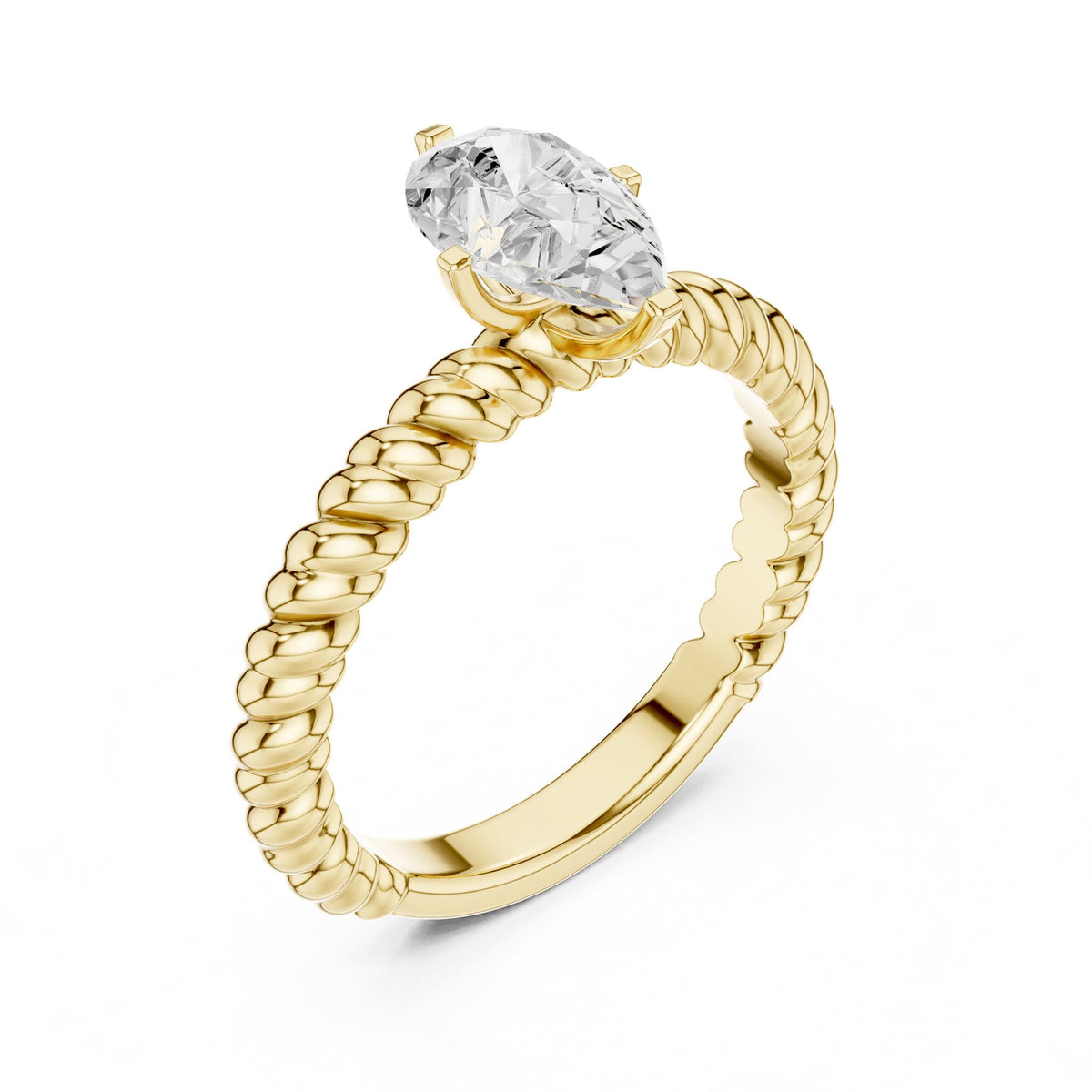 Pear Solitaire Lab Grown Diamond Engagement Ring