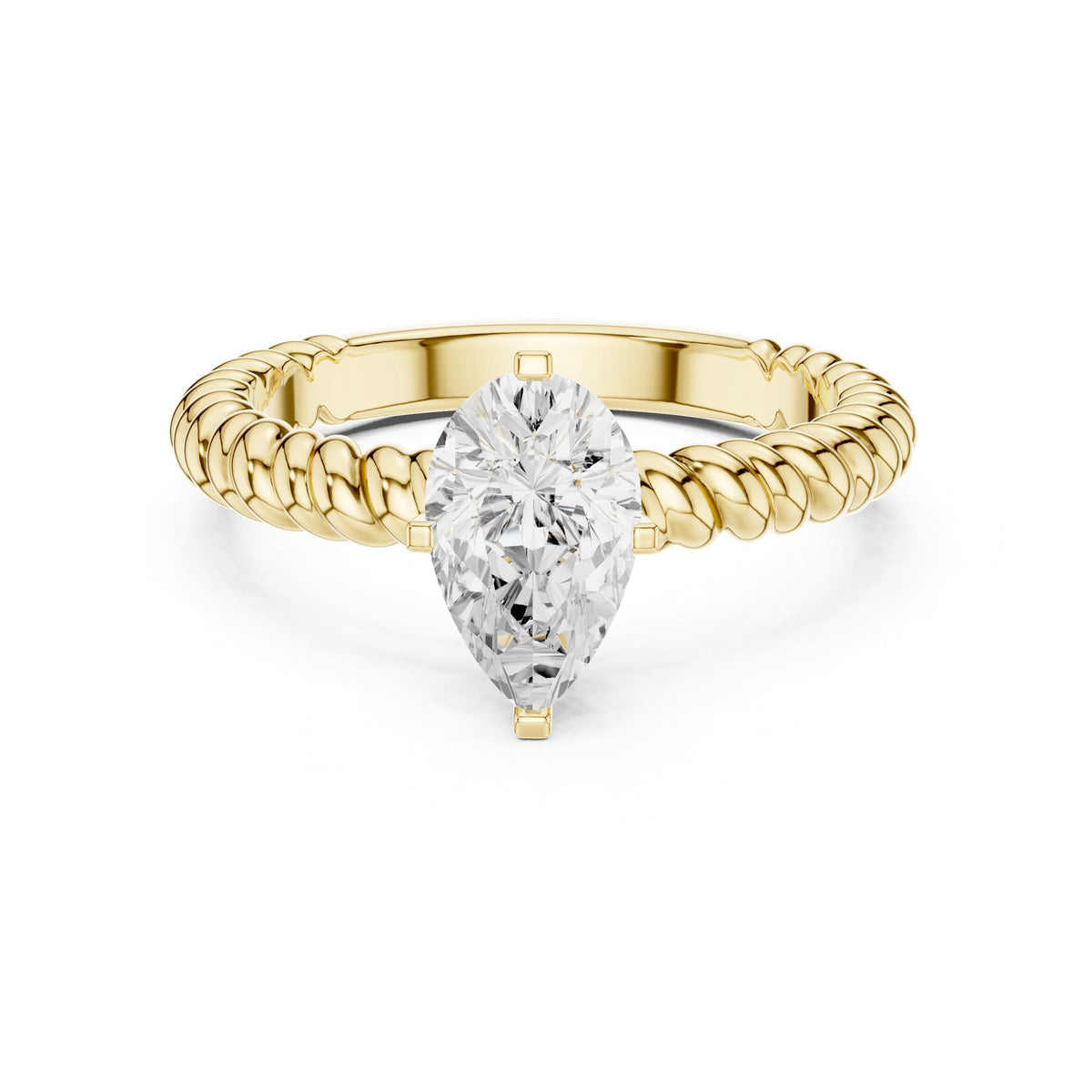 Pear Solitaire Lab Grown Diamond Engagement Ring