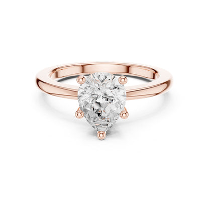 Pear Solitaire Lab Grown Diamond Engagement Ring