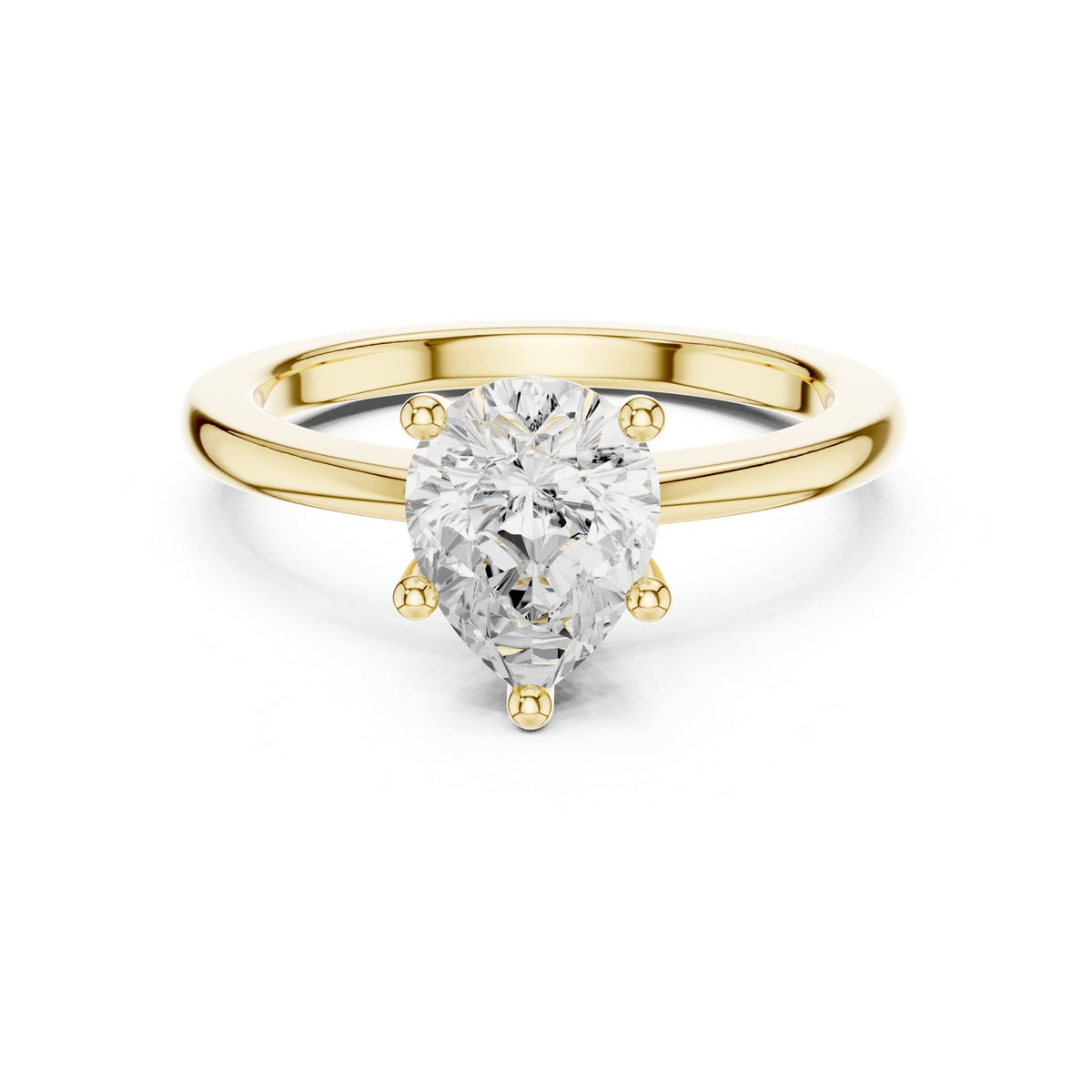 Pear Solitaire Lab Grown Diamond Engagement Ring