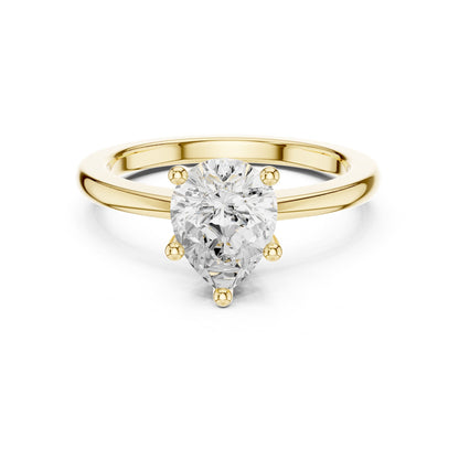 Pear Solitaire Lab Grown Diamond Engagement Ring