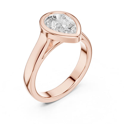 Pear Solitaire Lab Grown Diamond Engagement Ring