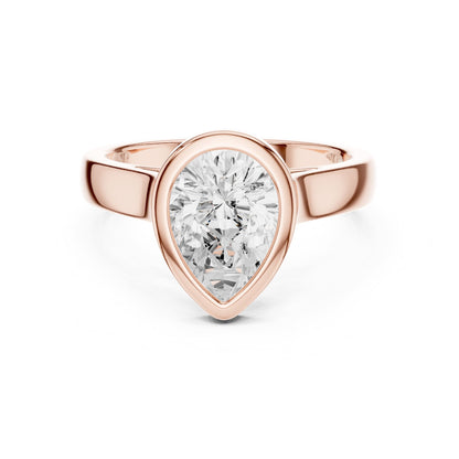 Pear Solitaire Lab Grown Diamond Engagement Ring